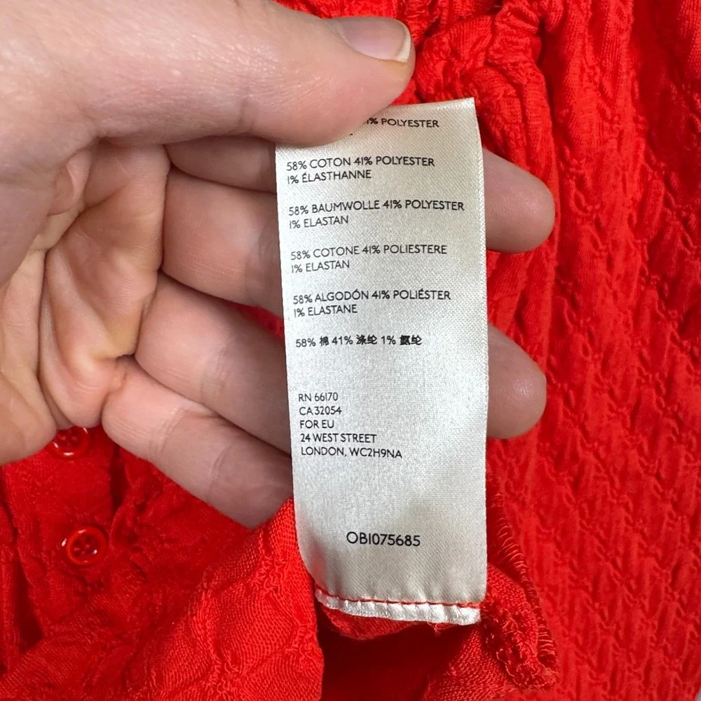 Free People‎ Top Womens XS Red Lady Bug Babydoll Preppy Boho Basic Capsule Y2K